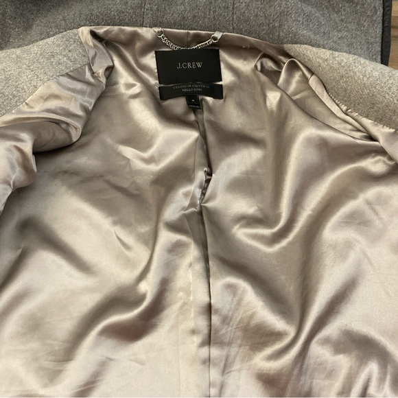 J. Crew Women’s Nello Gori Stadium Cloth Hooded Colorblock Coat w/ Leather Trim - Picture 9 of 10